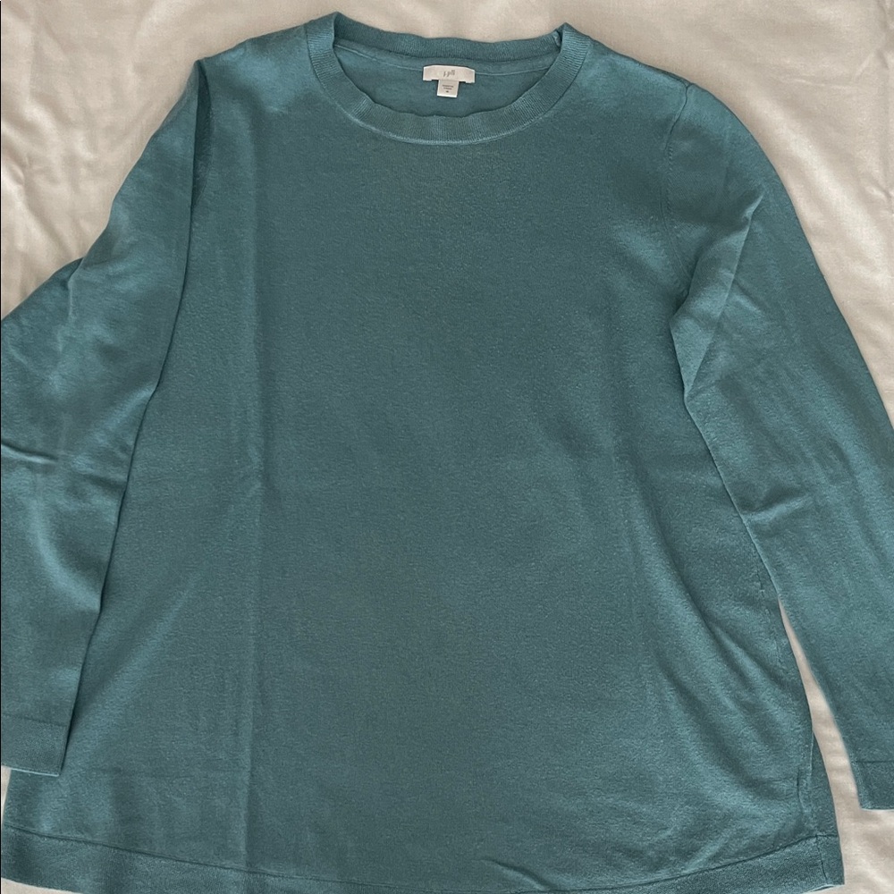 Turquoise pullover, long sleeve sweater